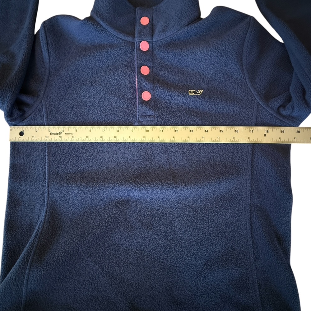 Vineyard Vines Blue Fleece Shirt Snap Button Pullover Women’s Size S - Picture 8 of 10